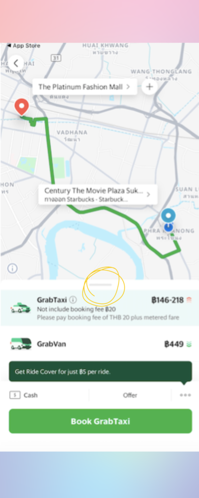 配車サービス グラブタクシー”Grab”を使ってバンコク市内移動が楽々に♫